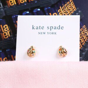 Kate Spade Nature Walk Ladybug Stud Earrings Multicolor Gold